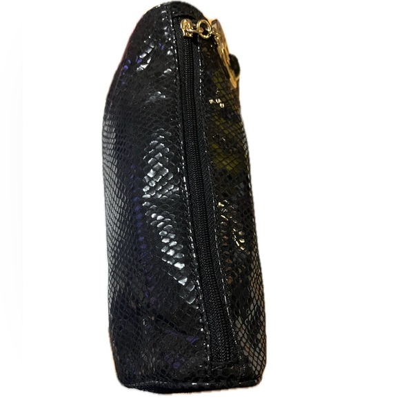 Michael Kors Black Textured Faux Snakeskin Clutch with Tassel & Charm - Picture 5 of 11